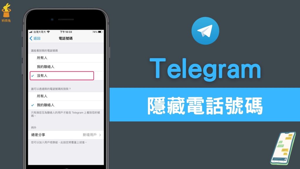 Telegram隱藏手機號教程
